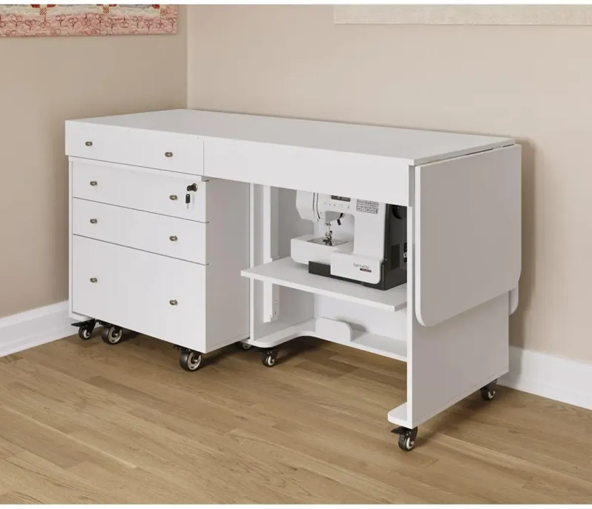 Kangaroo & Joey Sewing Cabinet (Ash White)