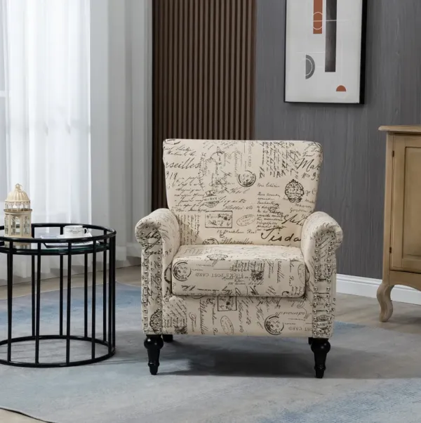 Streamdale Mid-Century Tufted Accent Chair with Wood Legs