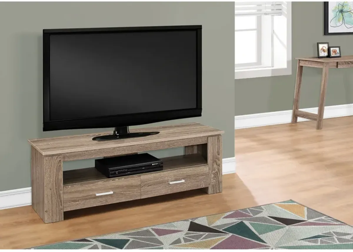 Monarch Specialties I 2602 Tv Stand, 48 Inch, Console, Media Entertainment Center, Storage Drawers, Living Room, Bedroom, Laminate, Brown, Contemporary, Modern