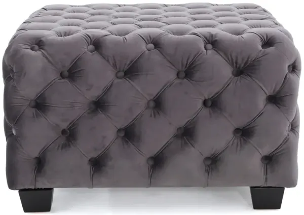 Streamdale Modern Velvet Glam Ottoman with Diamond Stitching
