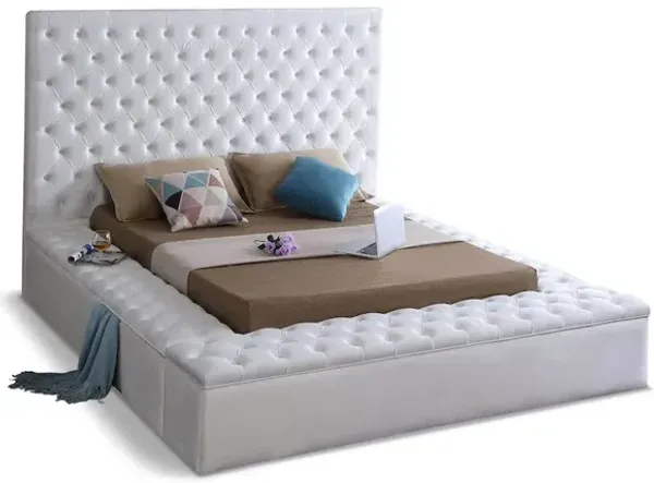 Meridian Furniture Bliss White Velvet Queen Bed