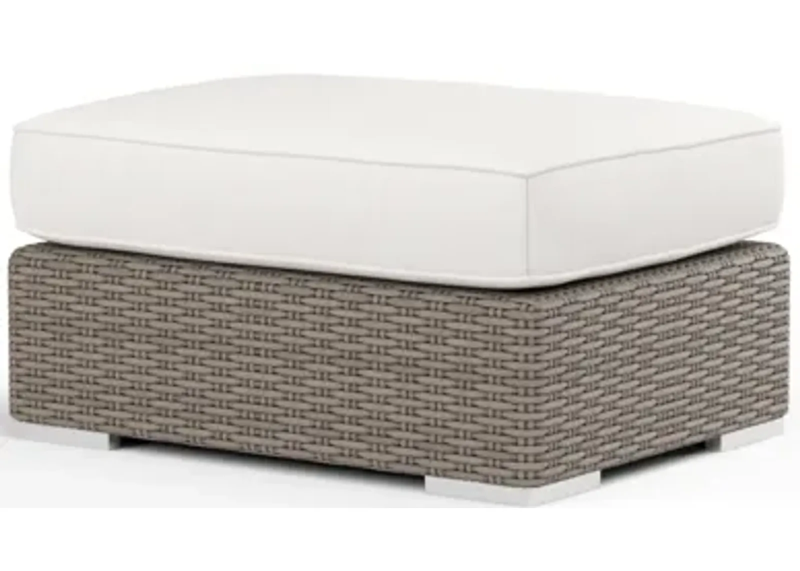 Coronado Ottoman in Canvas Flax w/ Self Welt