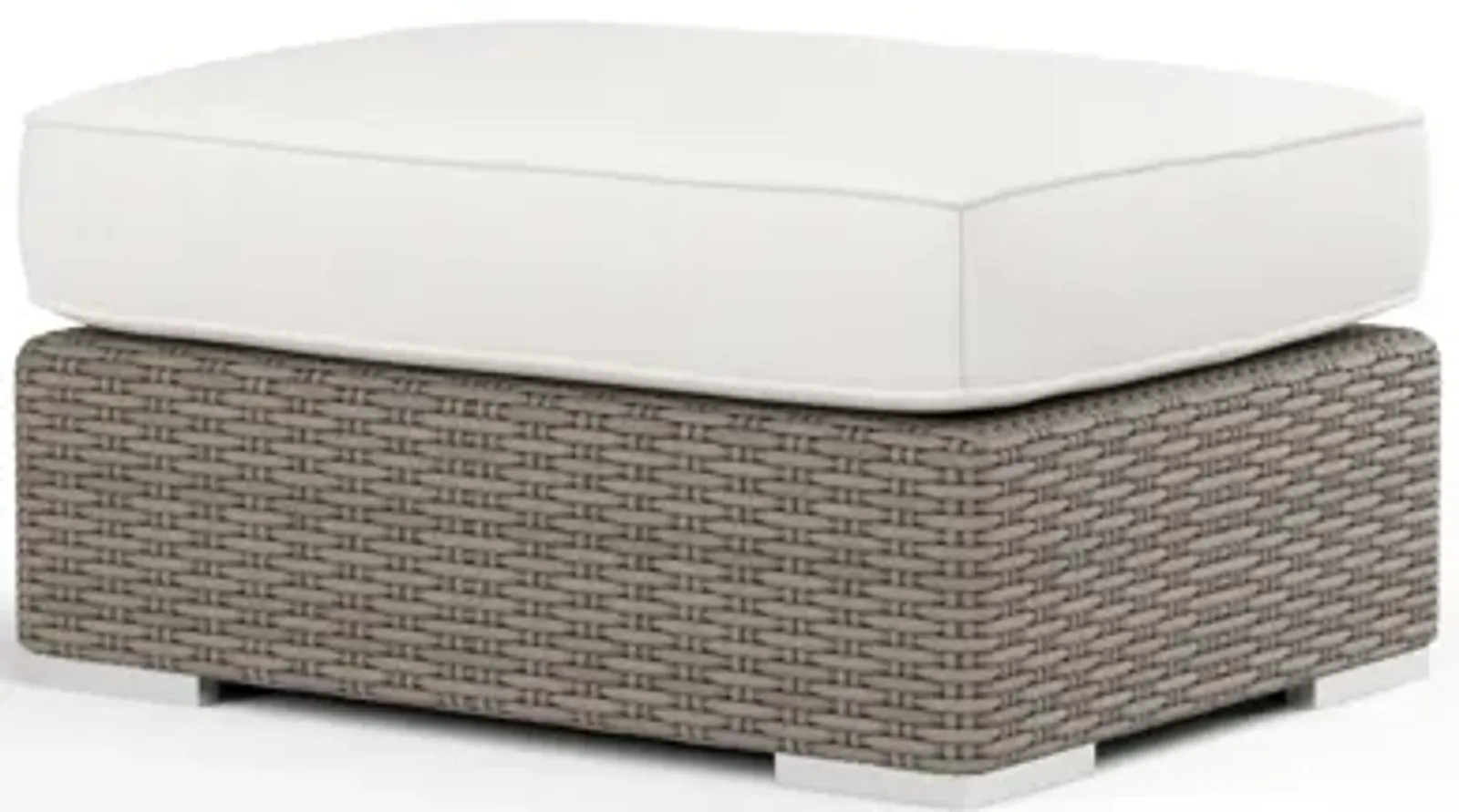 Coronado Ottoman in Canvas Flax w/ Self Welt