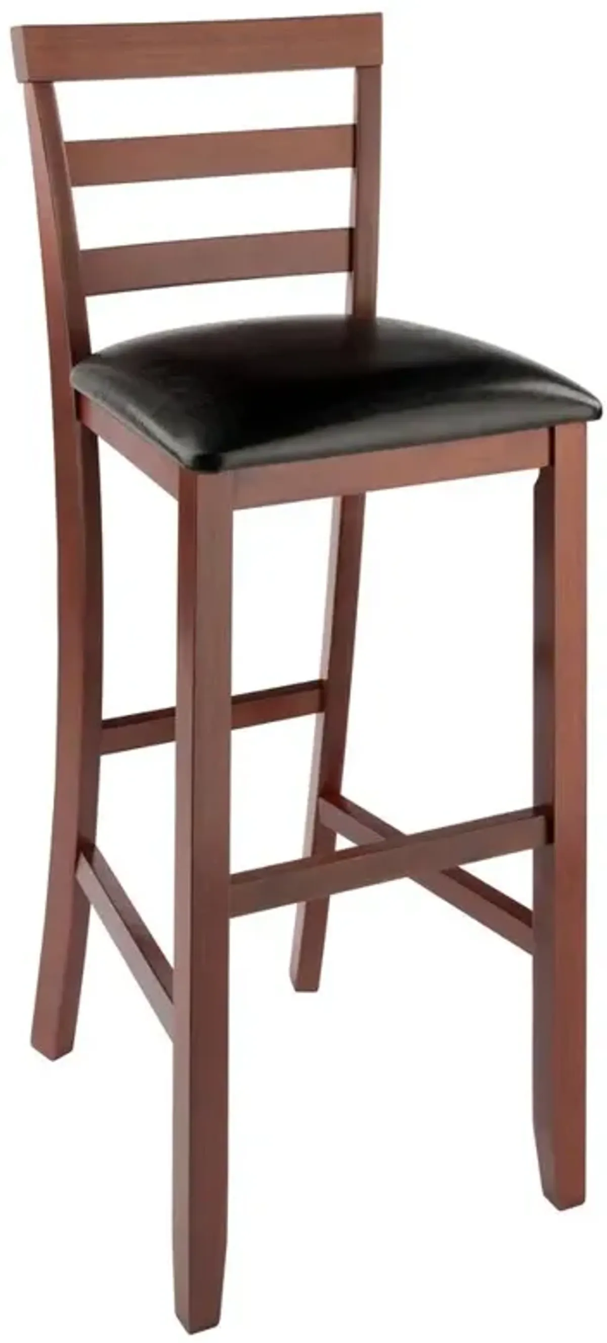Simone Cushion Ladder-back Seat Bar Stools, 2-Pc Set, Black & Walnut