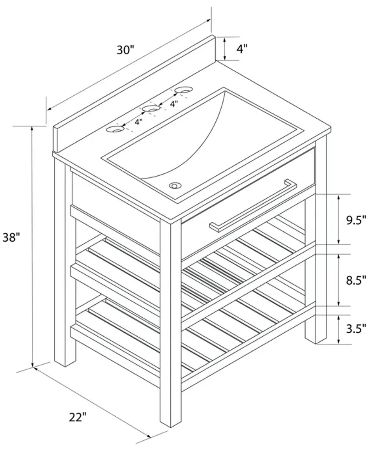 DHP Camden 30" Bathroom Vanity