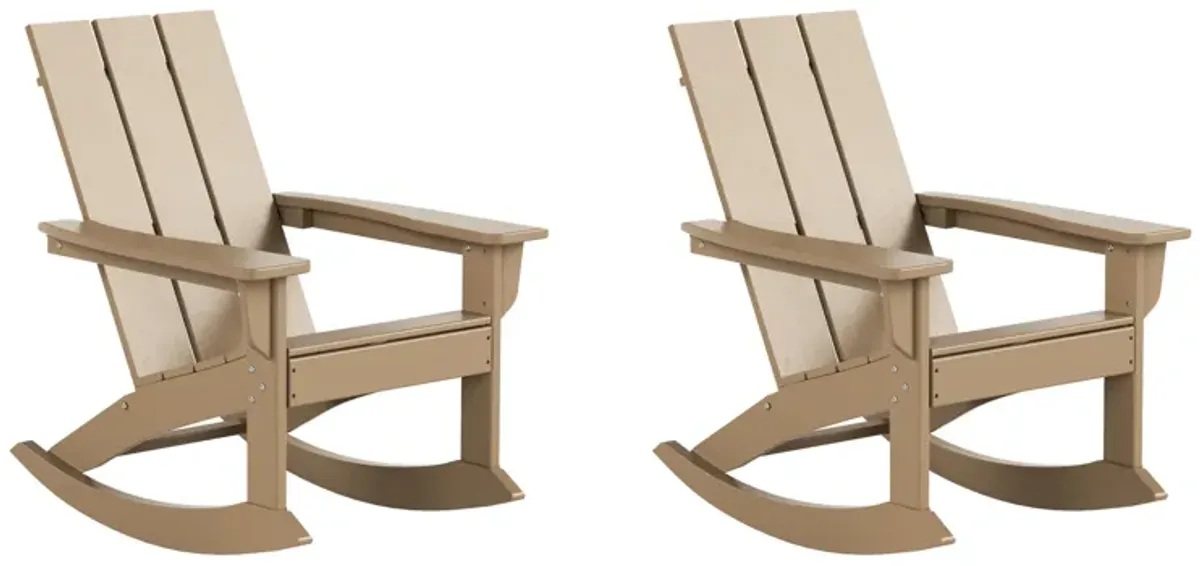 WestinTrends Modern Adirondack Outdoor Rocking Chair (Set of 2)