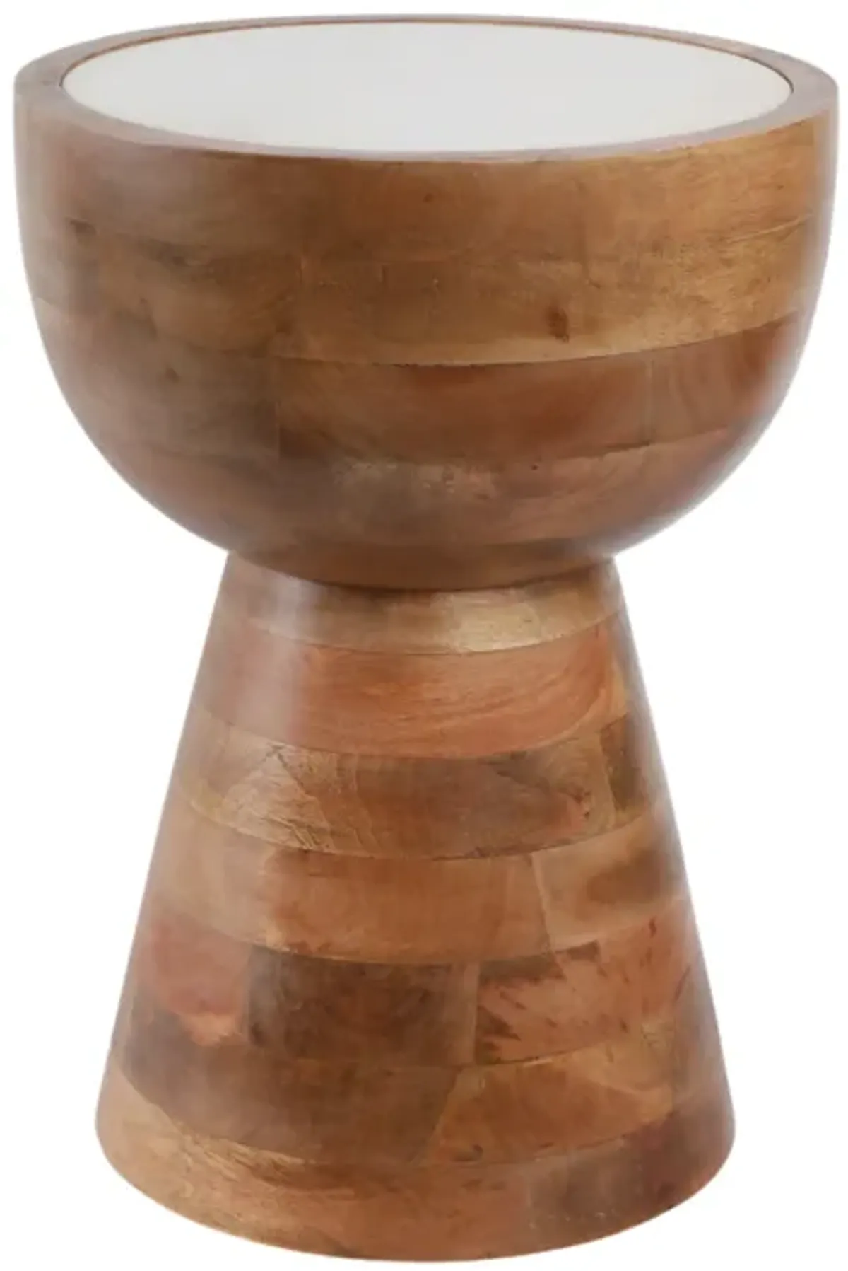 Hourglass Marble Top Accent Table