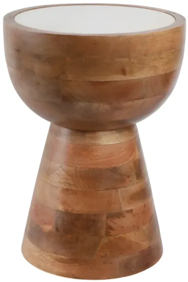 Hourglass Marble Top Accent Table