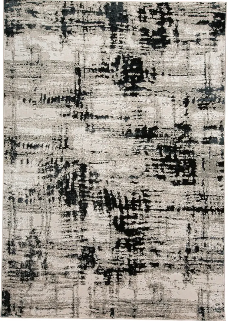 Micah 3339F 3'11" x 6' Black/White/Gray Rug