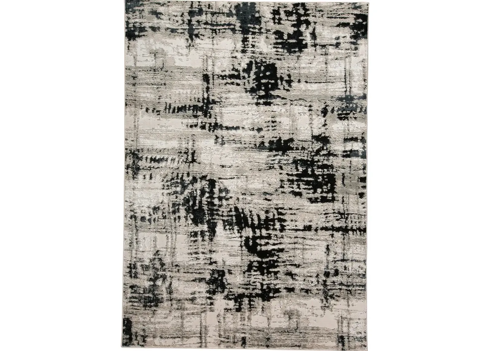 Micah 3339F 3'11" x 6' Black/White/Gray Rug