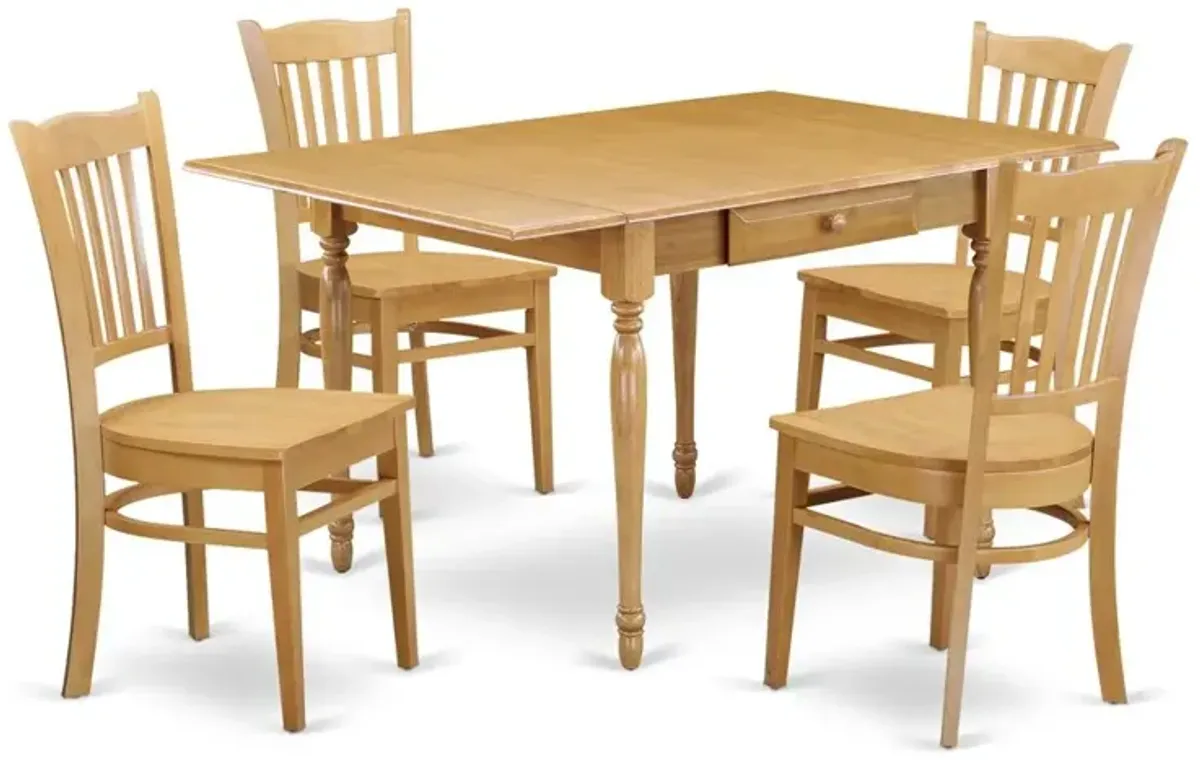 Dining Room Set Oak, MZGR5-OAK-W