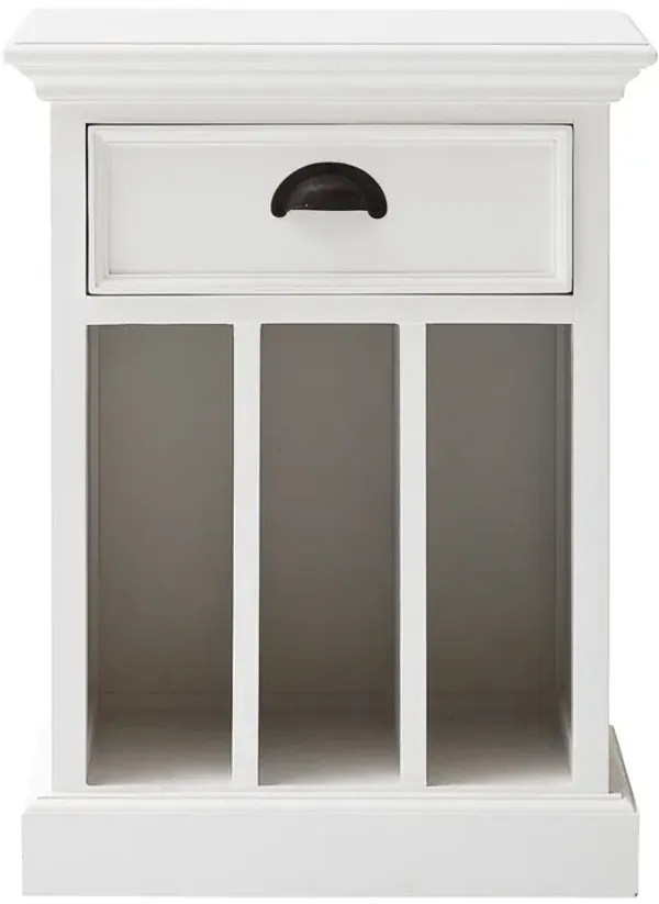 Hivvago Classic White Nightstand With Dividers