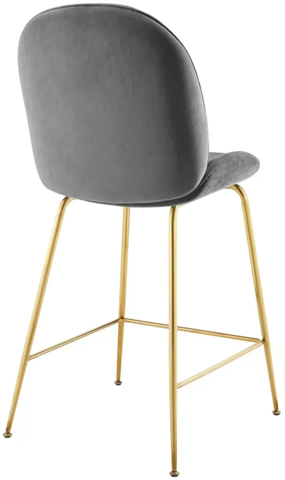 Scoop Gold Stainless Steel Leg Performance Velvet Counter Stool