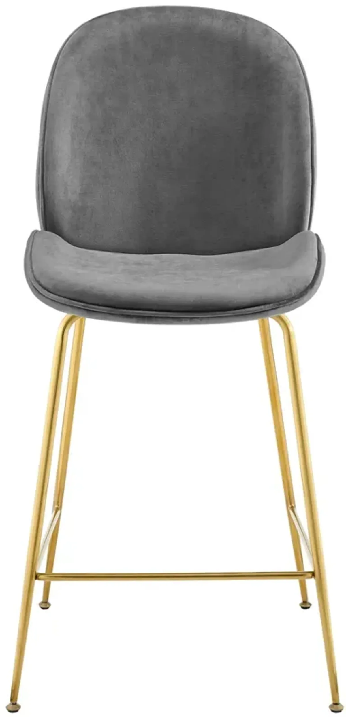 Scoop Gold Stainless Steel Leg Performance Velvet Counter Stool