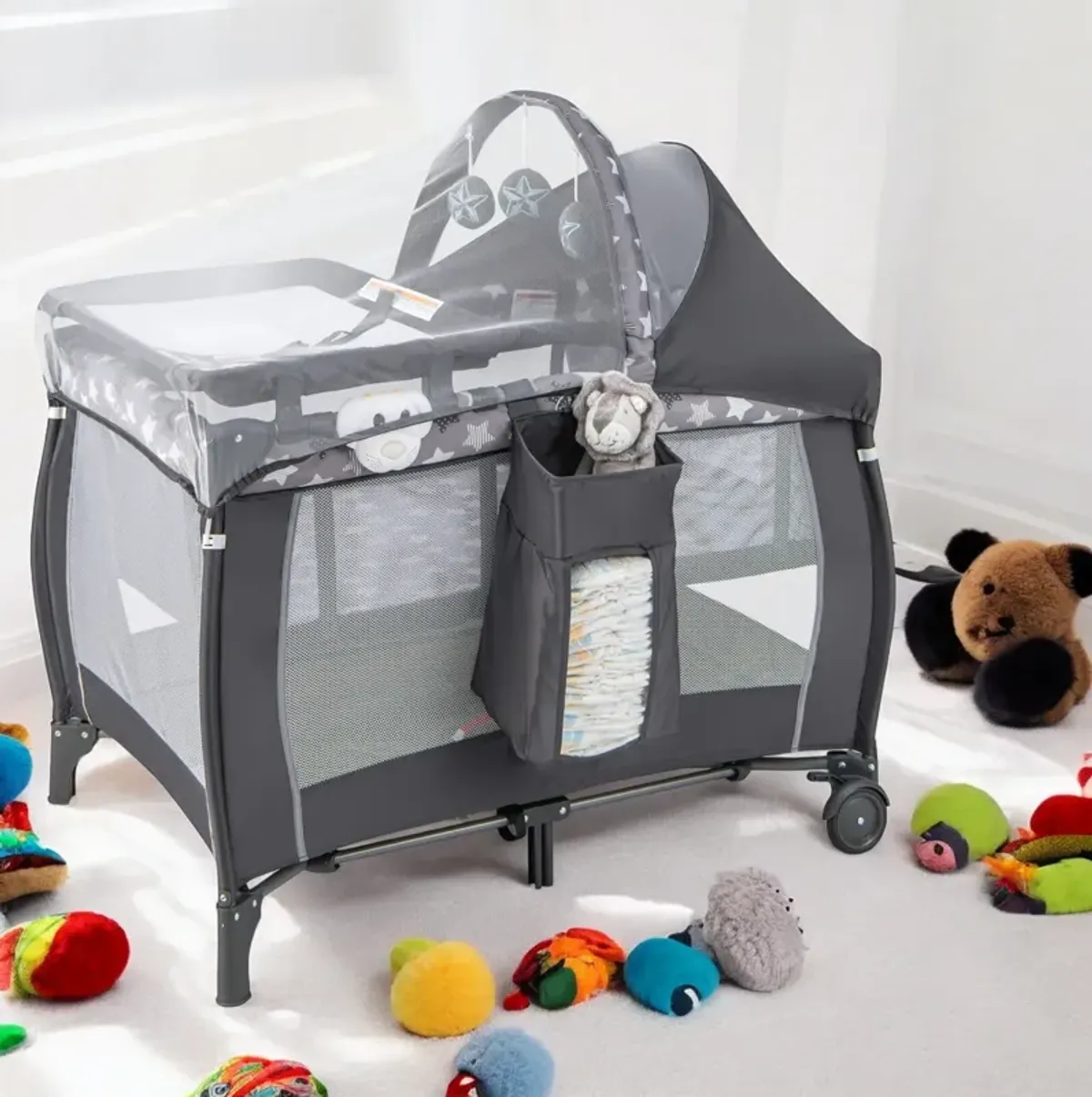 Portable Baby Nursery Center 4-in-1 Portable Travel Crib