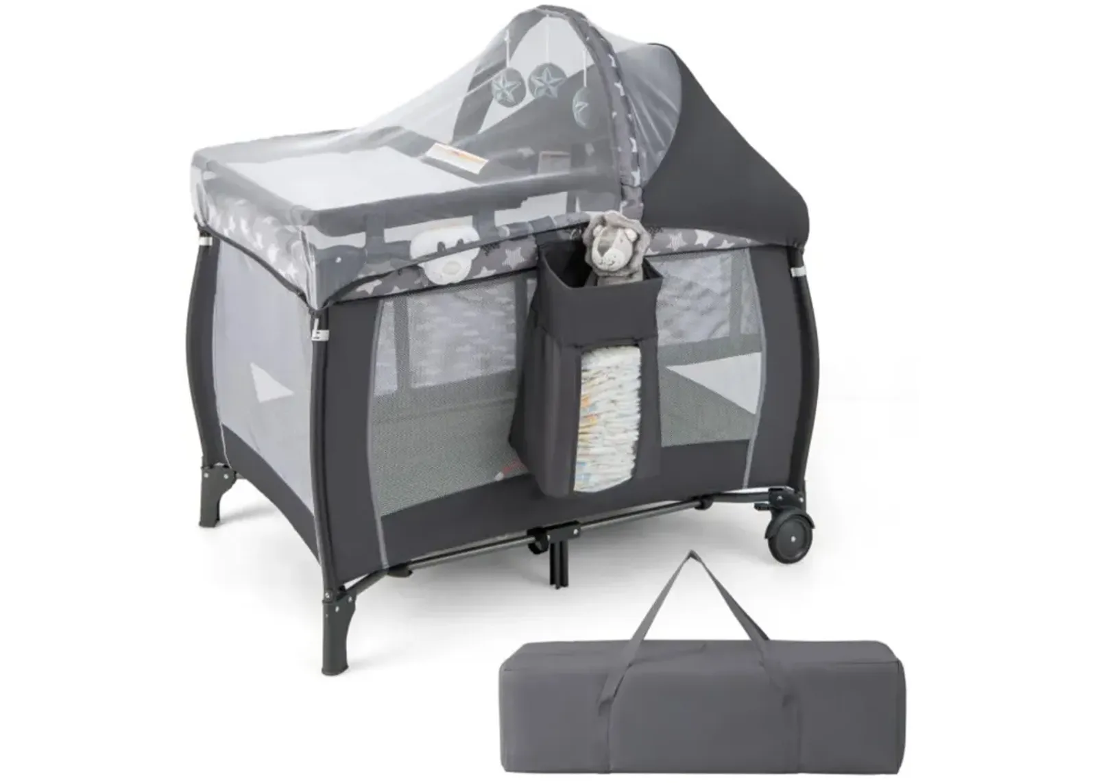 Portable Baby Nursery Center 4-in-1 Portable Travel Crib