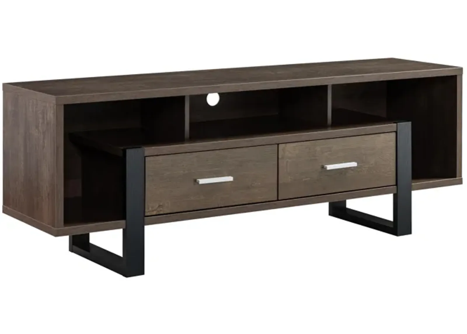 TV Stand Walnut Oak Black