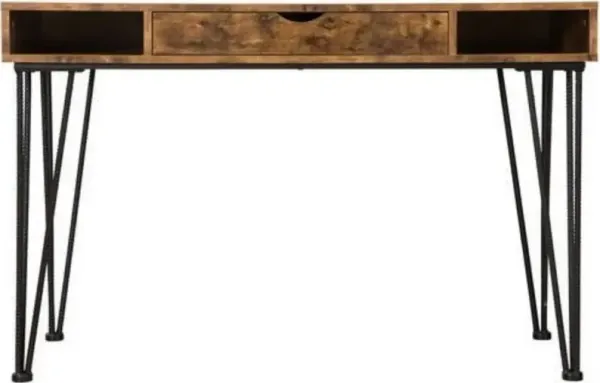 Rustic Wood Writing Desk with Drawer – Farmhouse Charm