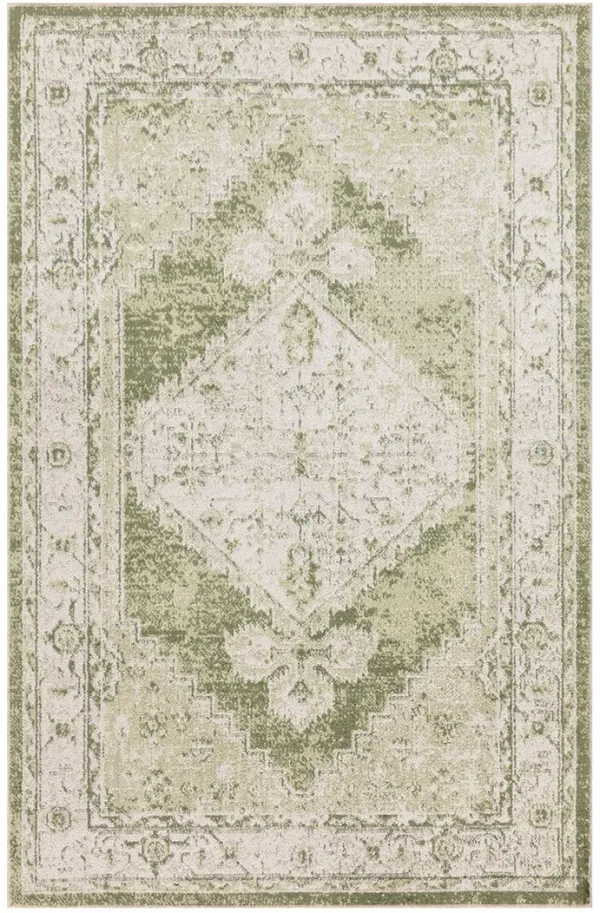 Astra Machine Washable ASW11 Ivory/Green 2'2" x 4' Rug
