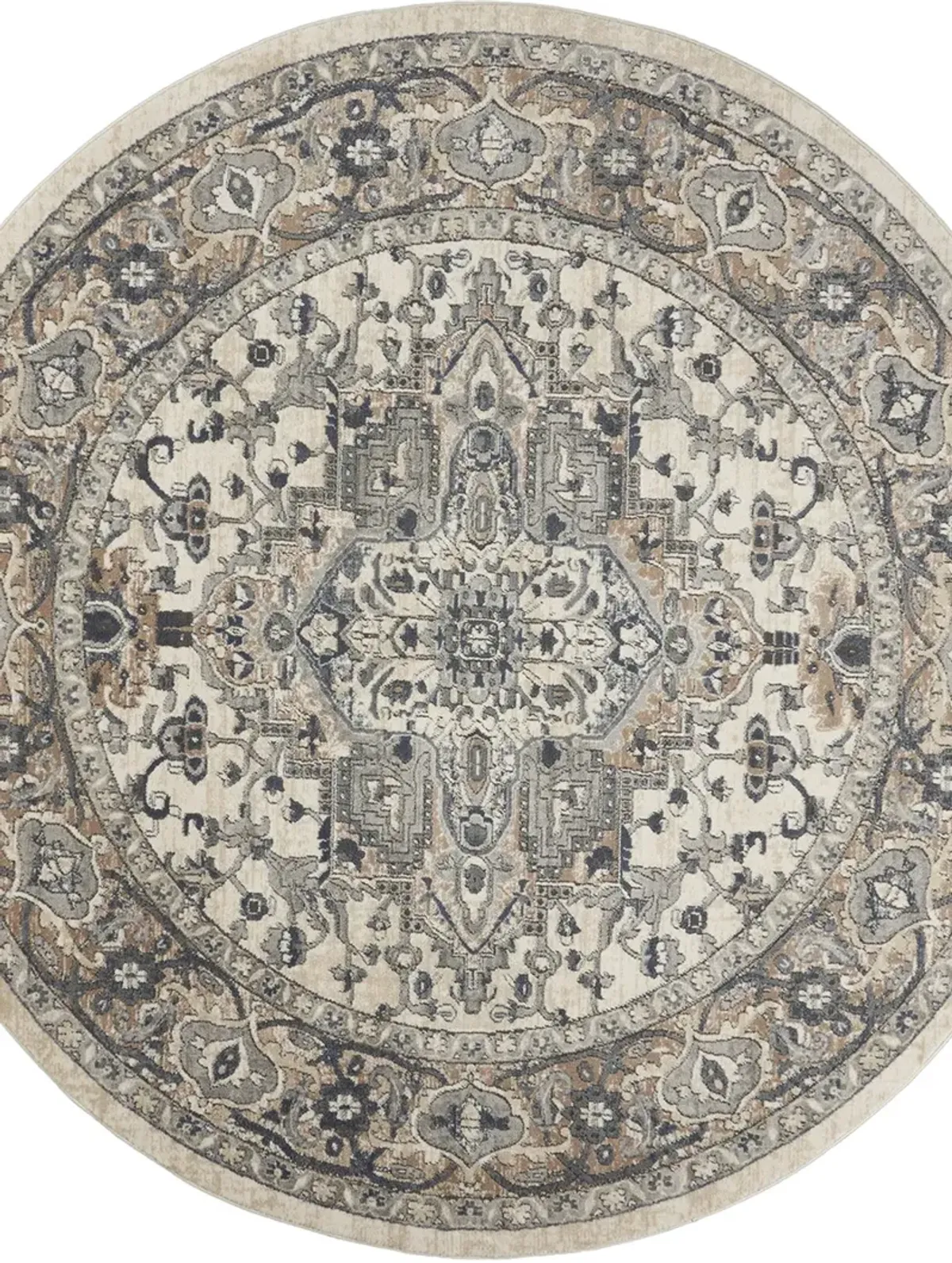 Quarry QUA05 Ivory/Gray 10' x Round Rug