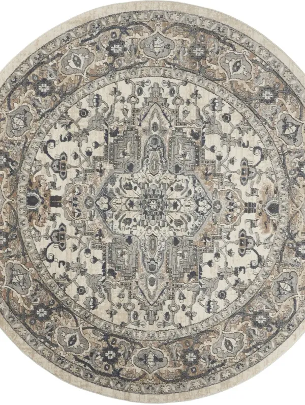 Quarry QUA05 Ivory/Gray 10' x Round Rug