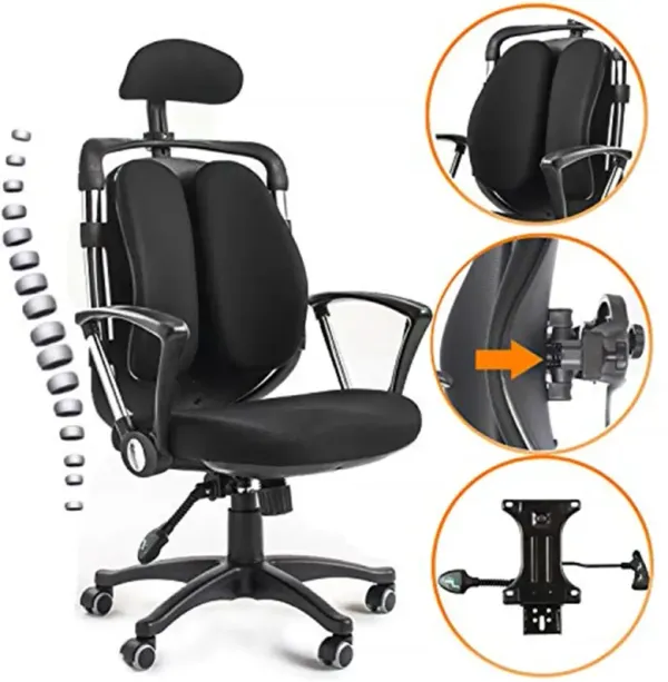 Ergonomic Office Chair Desk Computer High Back Swivel Chair Managerial Executive Chair with Adjustable Headrest & Back Support
