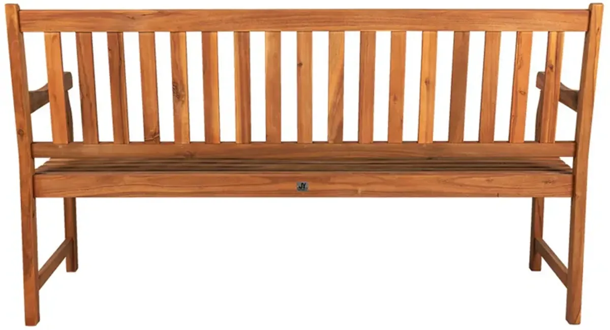 Laurel Slat Back Acacia Wood Outdoor Garden Patio Bench