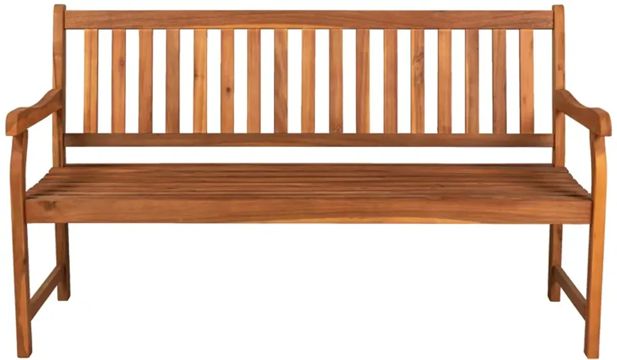 Laurel Slat Back Acacia Wood Outdoor Garden Patio Bench