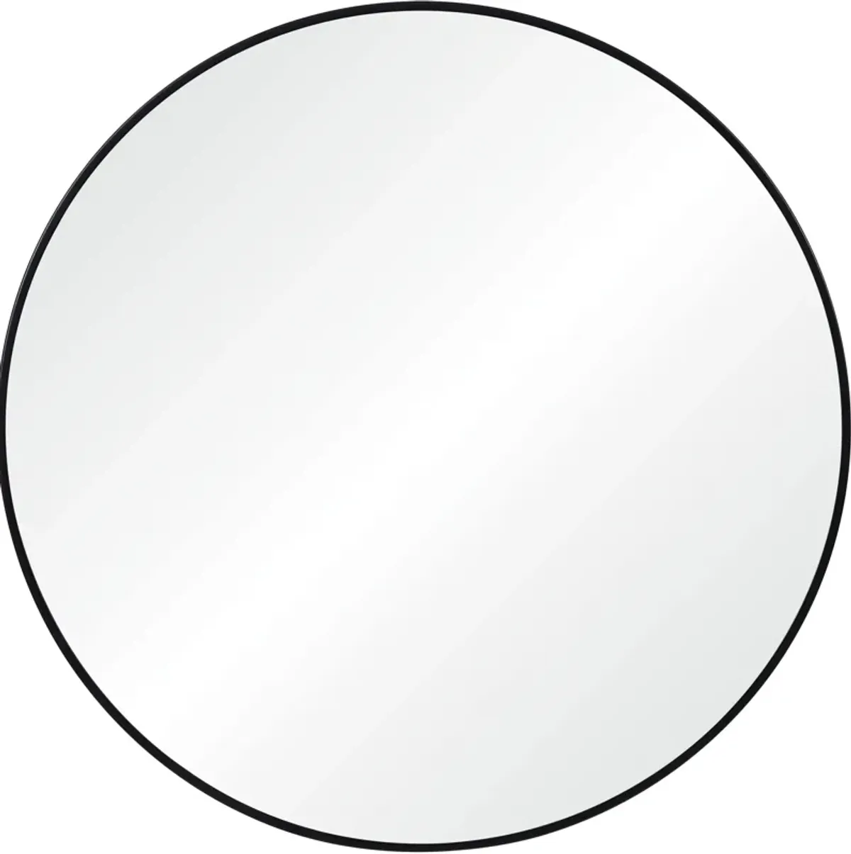 30" Black and Clear Round Framed Wall Mirror