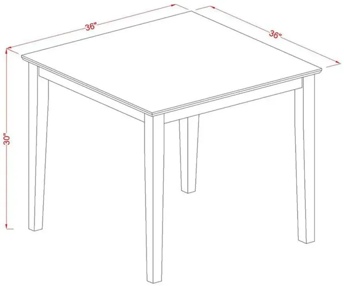 East West Furniture OXT-AWA-T  Beautiful Dinette Table with Natural Color Table Top Surface and Asian Wood Kitchen Table Wooden Legs - Natural Finish