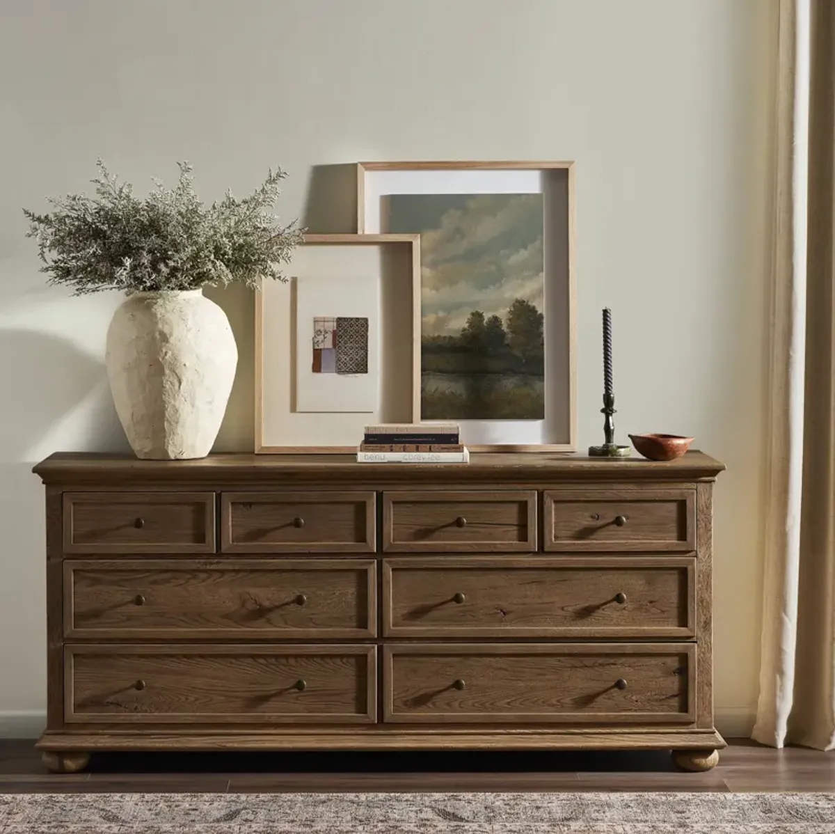 Geoffrey Worn Oak Wide Dresser