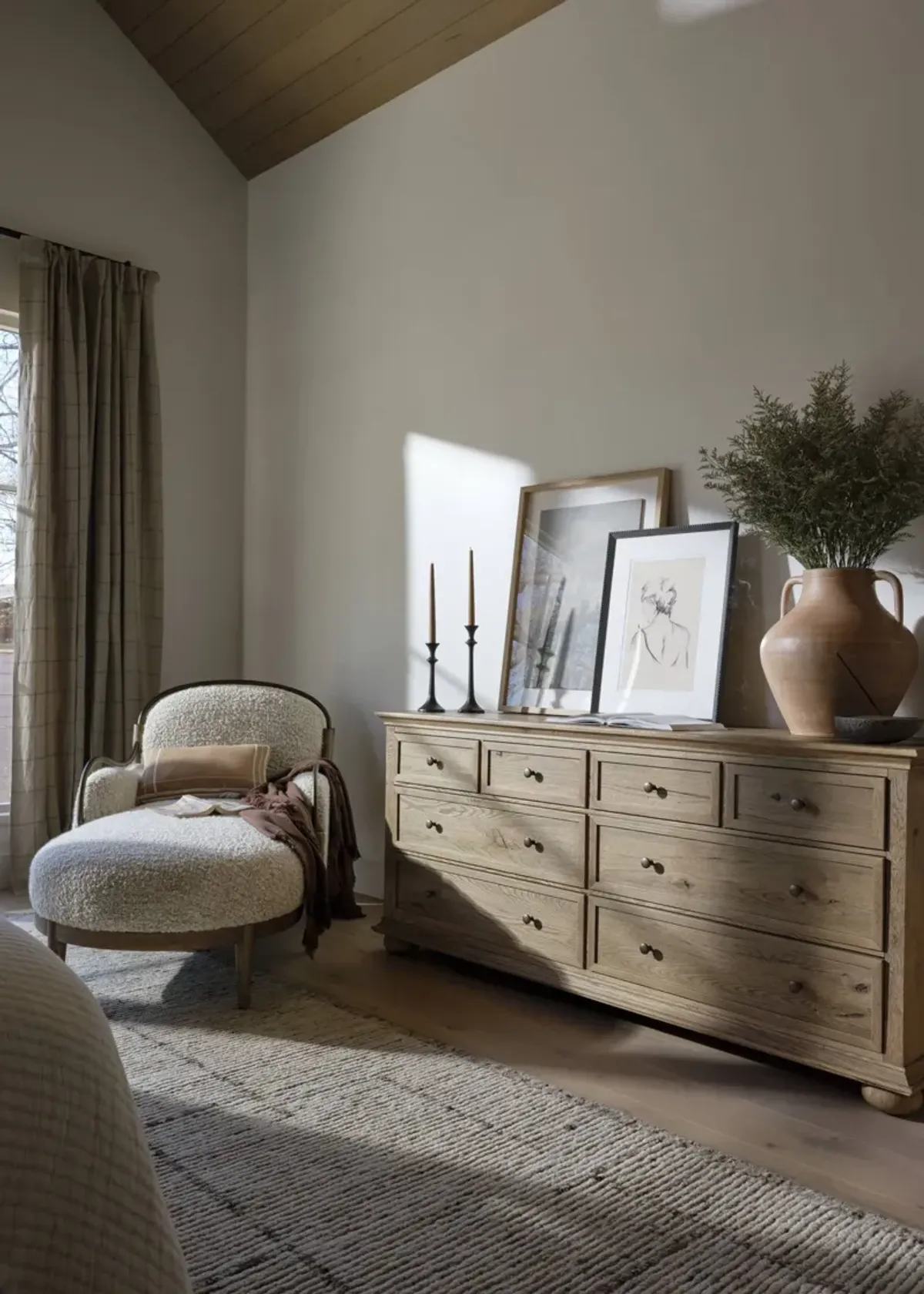 Geoffrey Worn Oak Wide Dresser