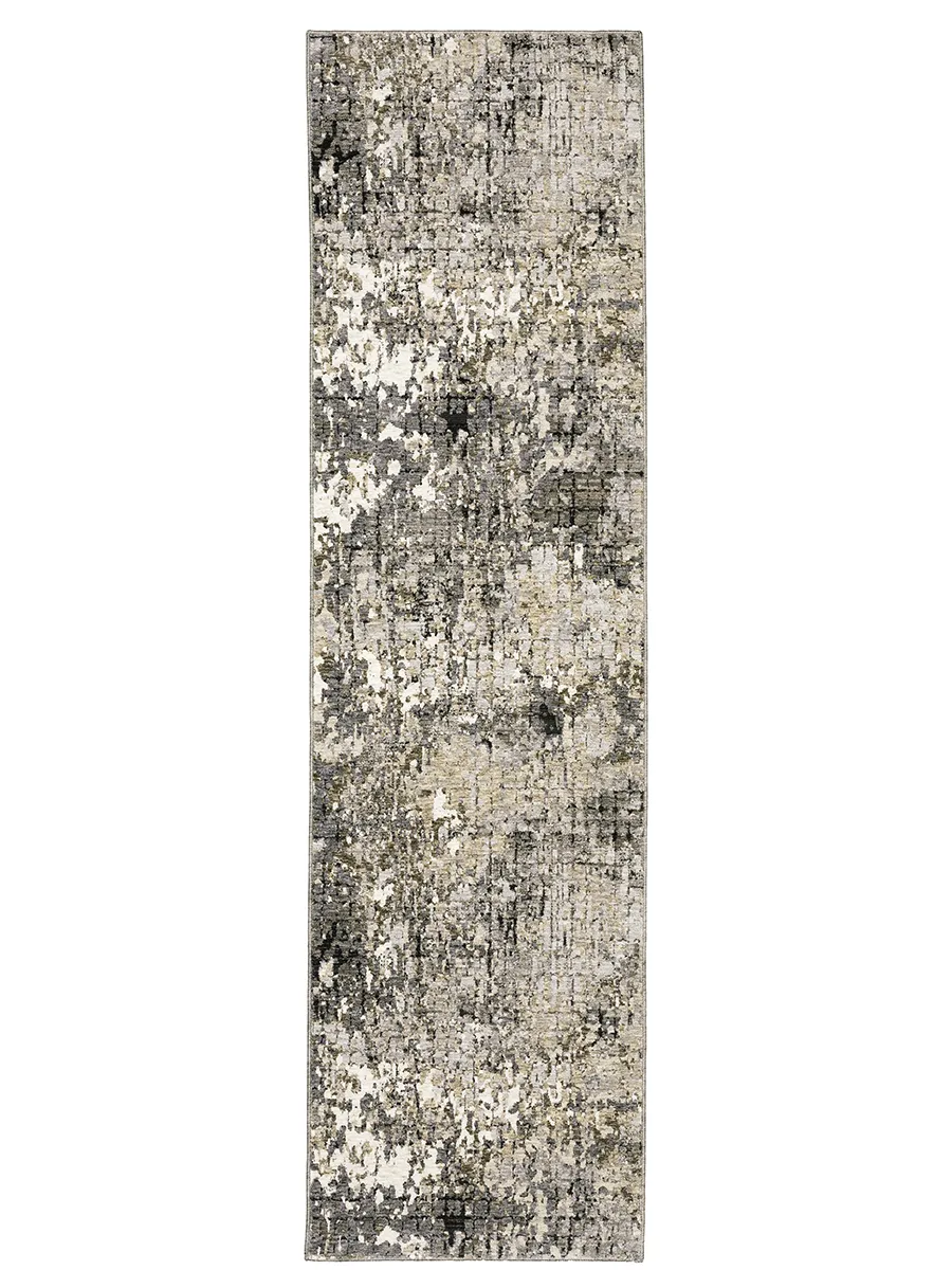 Nebulous 2'3" x 7'6" Grey Rug