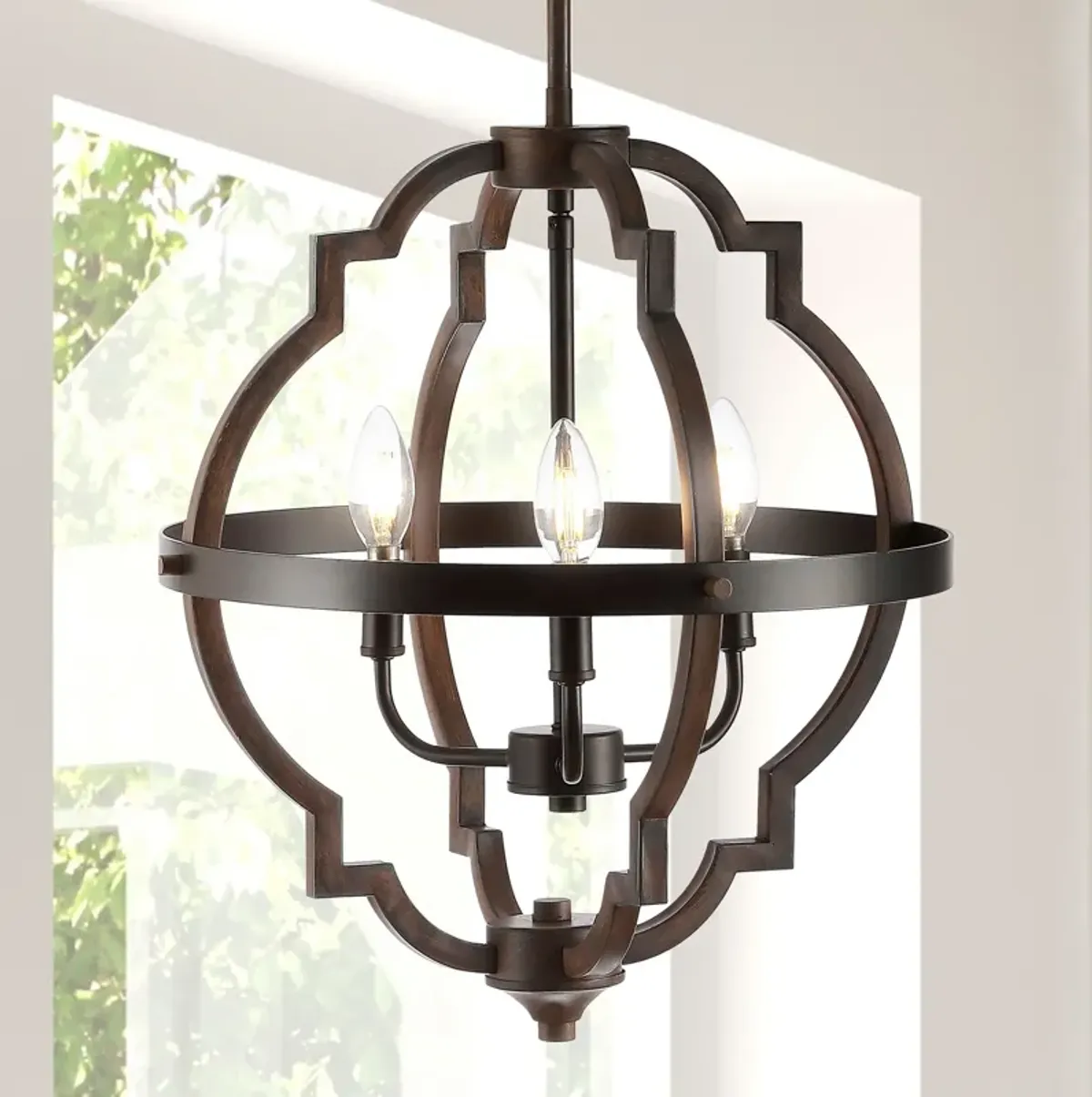 Ogee 3-Light Adjustable Iron Rustic Industrial LED Pendant