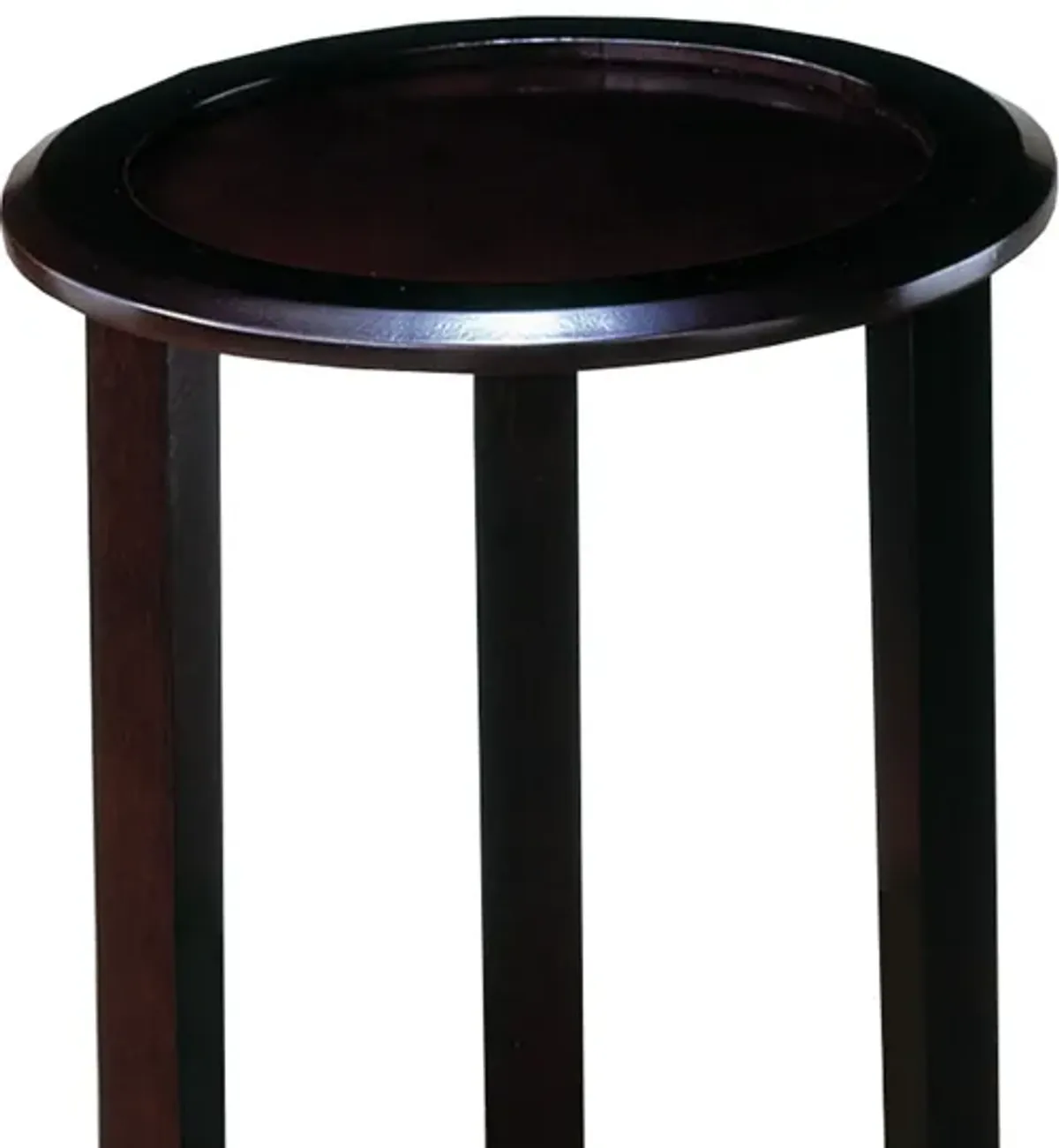 Elegant Plant Stand With Round Top, Brown-Benzara