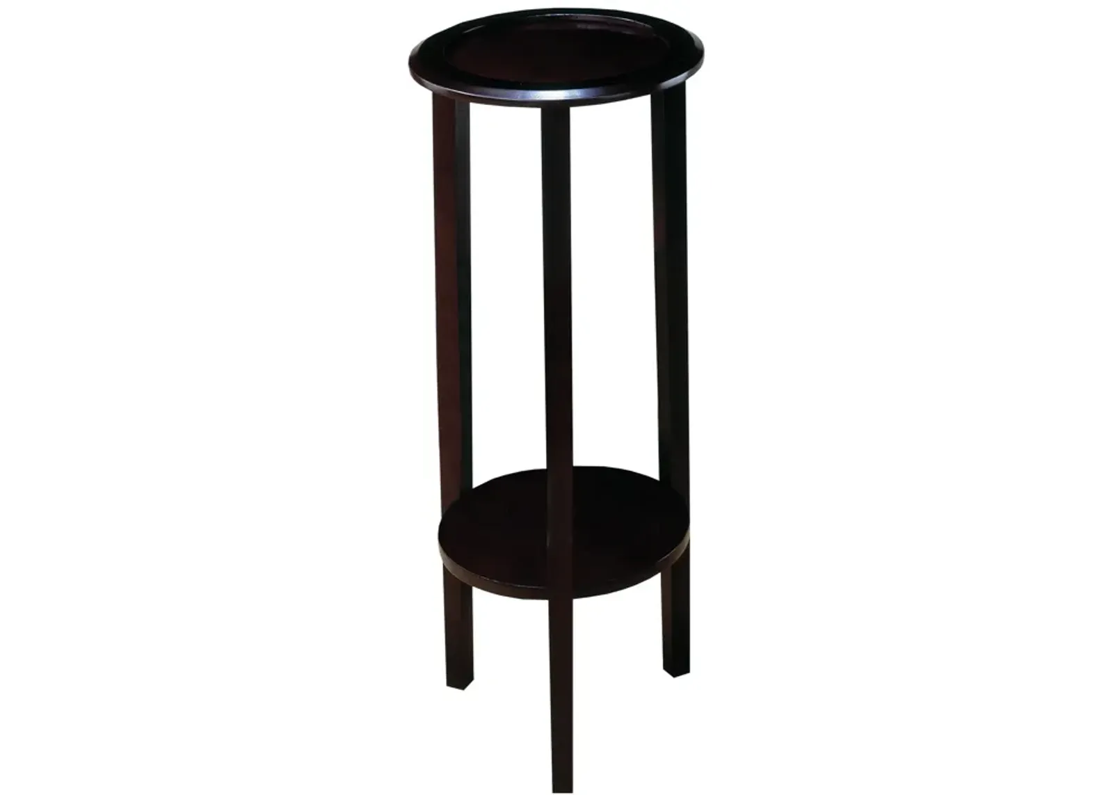 Elegant Plant Stand With Round Top, Brown-Benzara