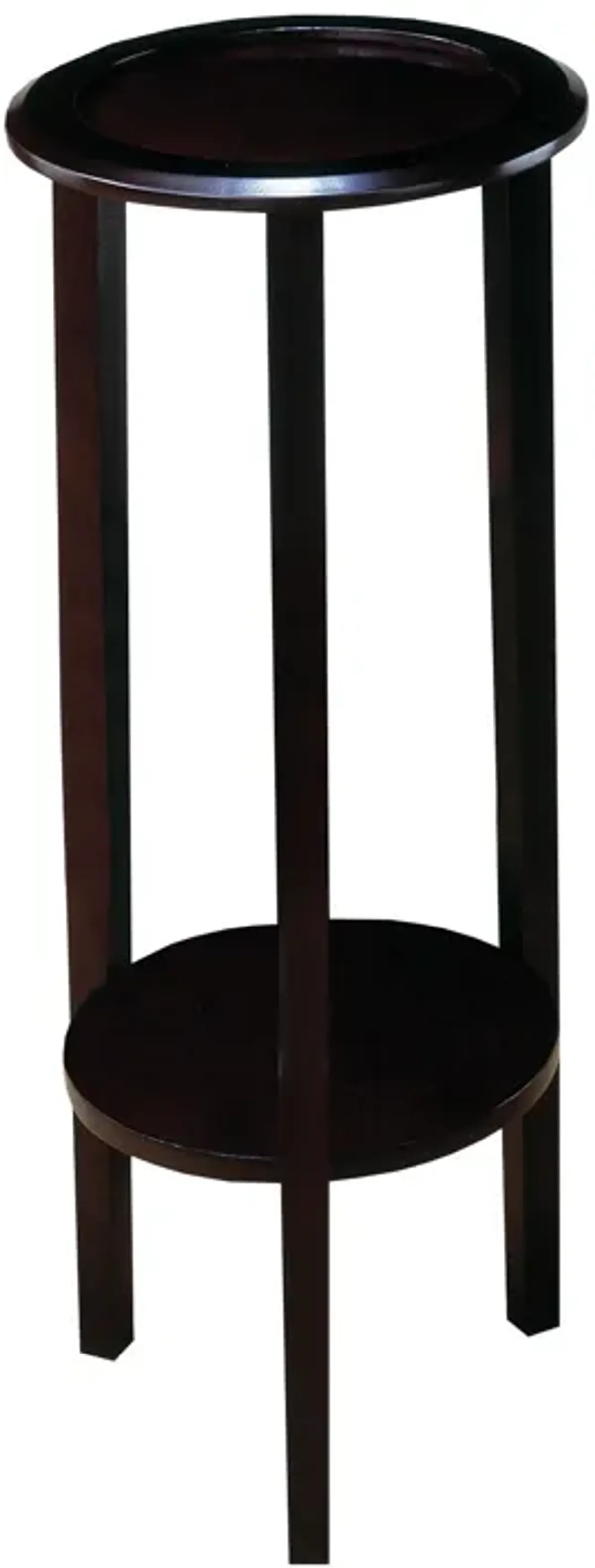 Elegant Plant Stand With Round Top, Brown-Benzara