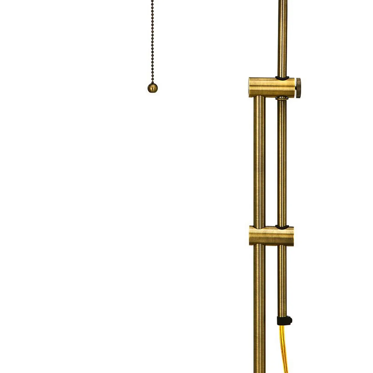 Metal Rectangular Desk Lamp with Adjustable Pole, Gold-Benzara