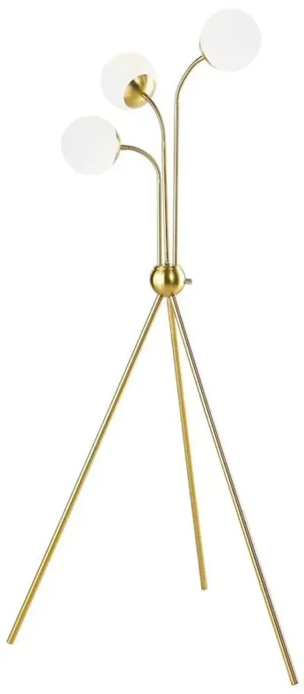 Miley 66-inch Spherical Bulb Tripod Tree Floor Lamp Gold