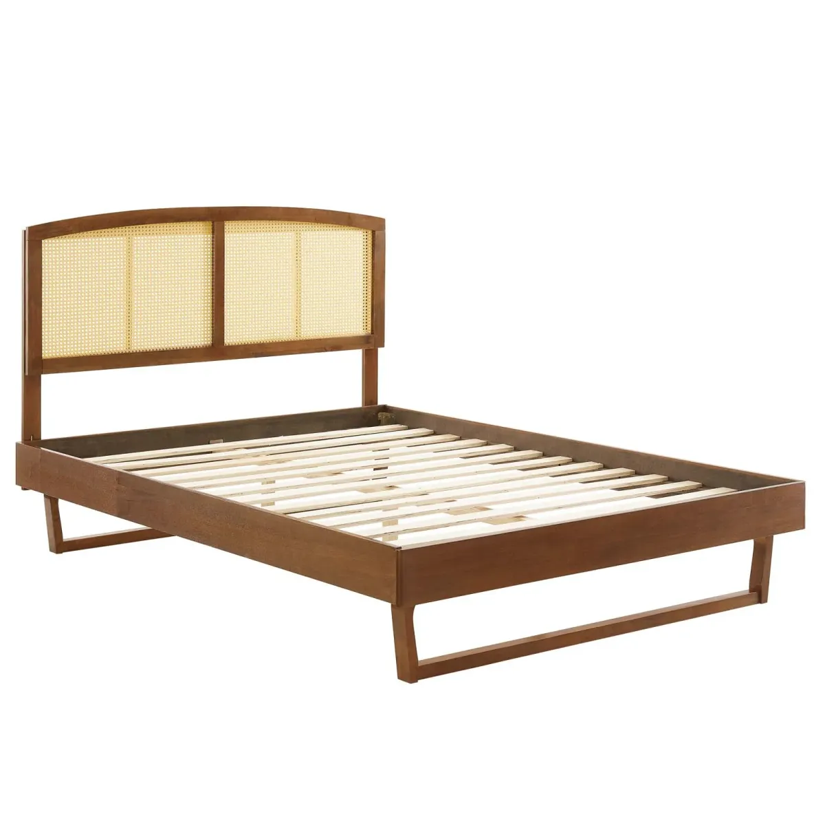 Modway - Sierra Cane and Wood Queen Platform Bed with Angular Legs