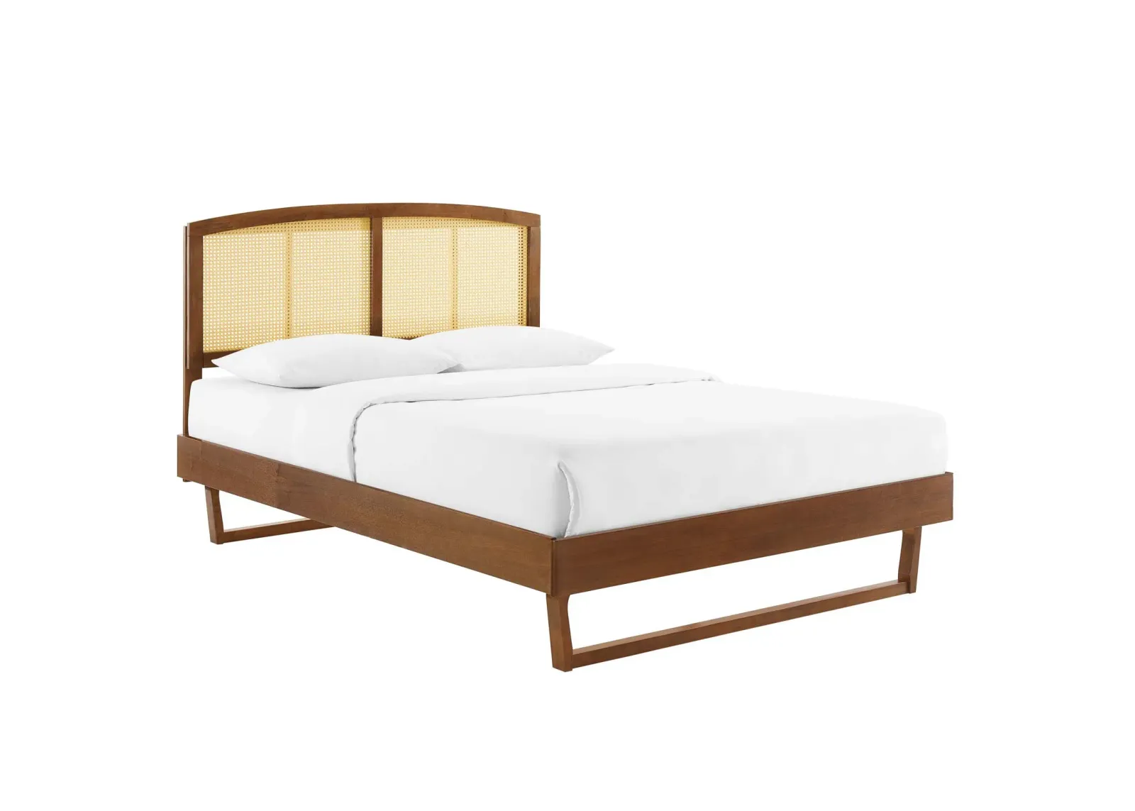 Modway - Sierra Cane and Wood Queen Platform Bed with Angular Legs