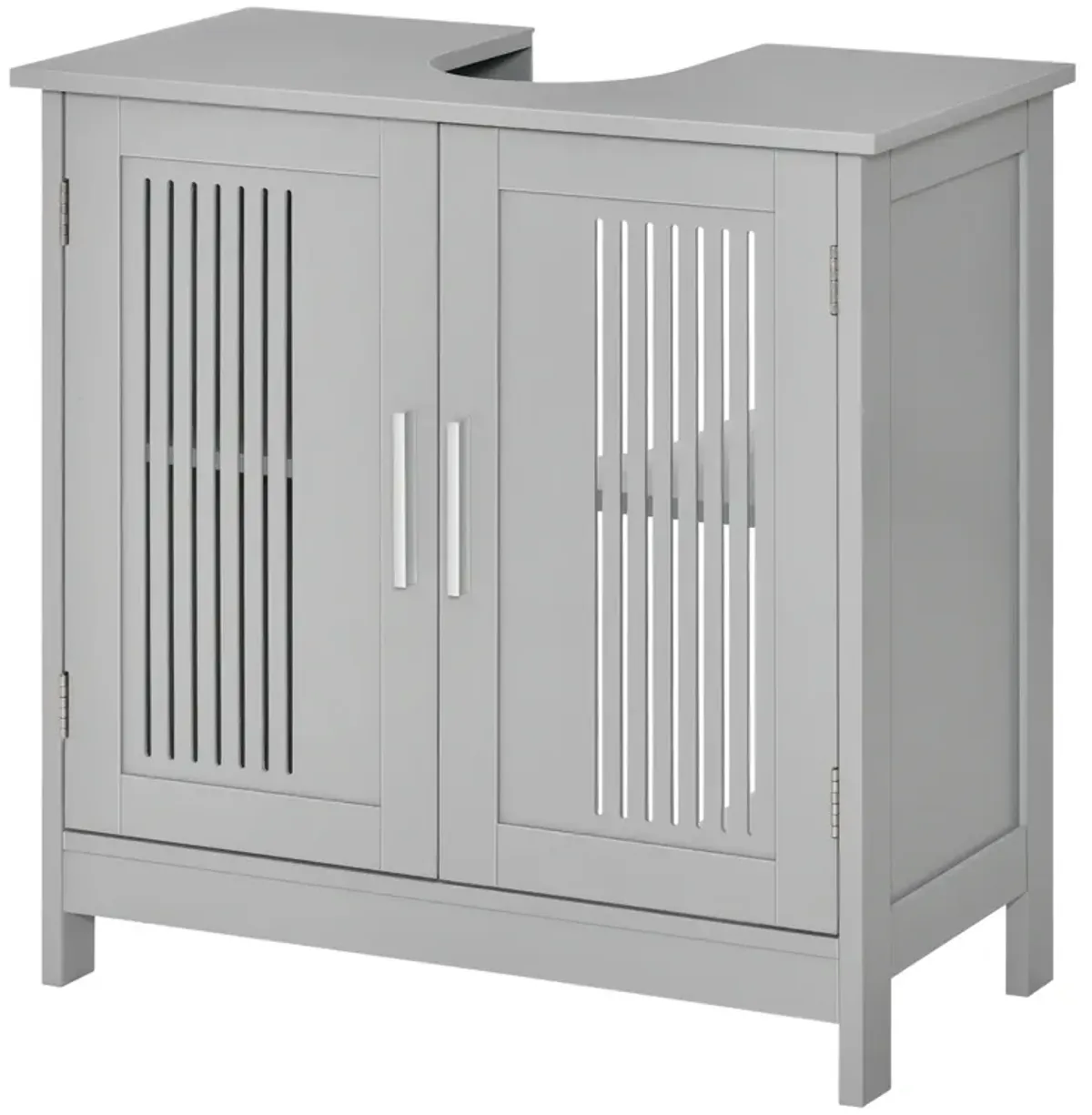 Bathroom Under Sink Cabinet Vanity Unit w/ Adjustable Storage Shelves, Grey