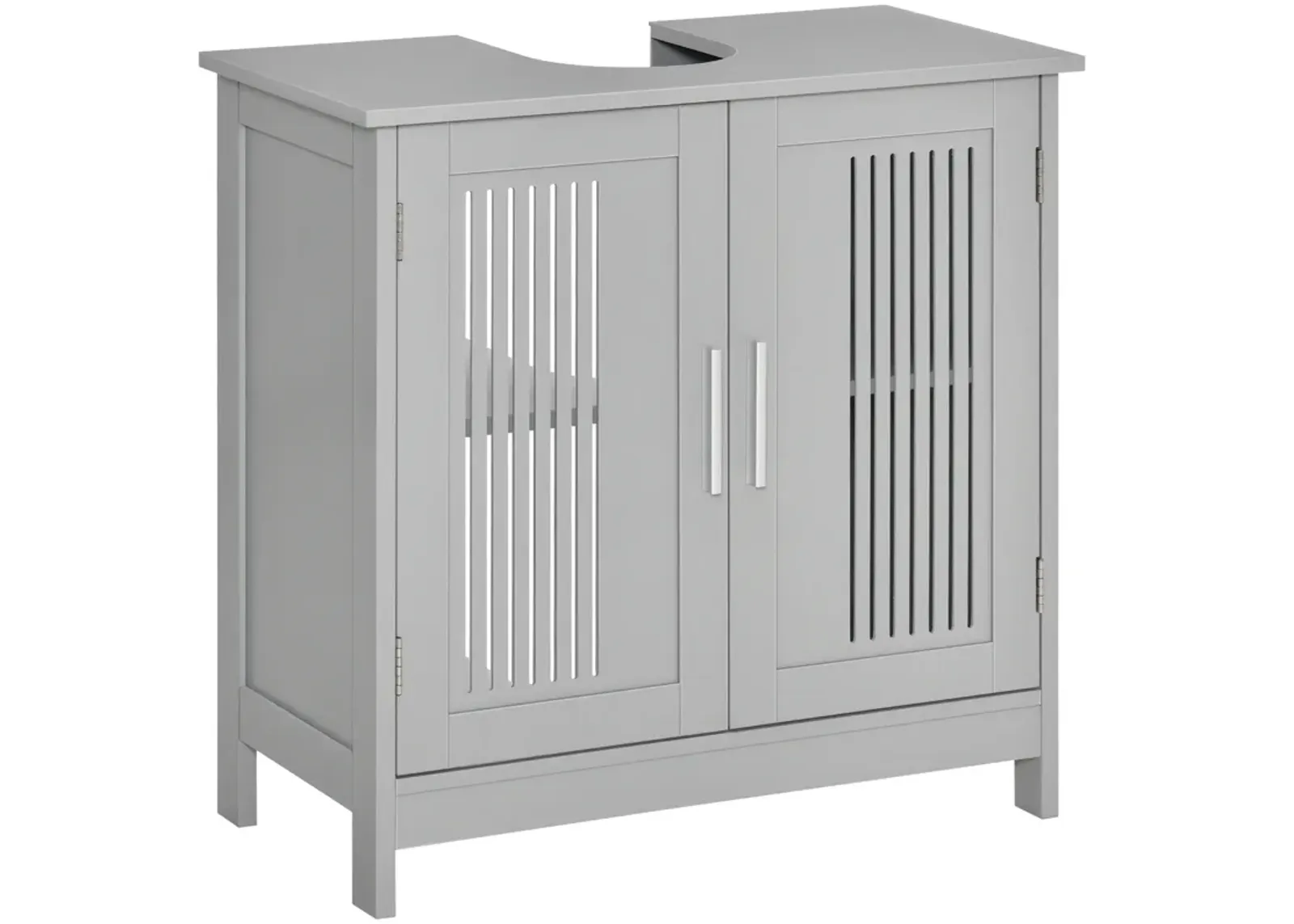 Bathroom Under Sink Cabinet Vanity Unit w/ Adjustable Storage Shelves, Grey