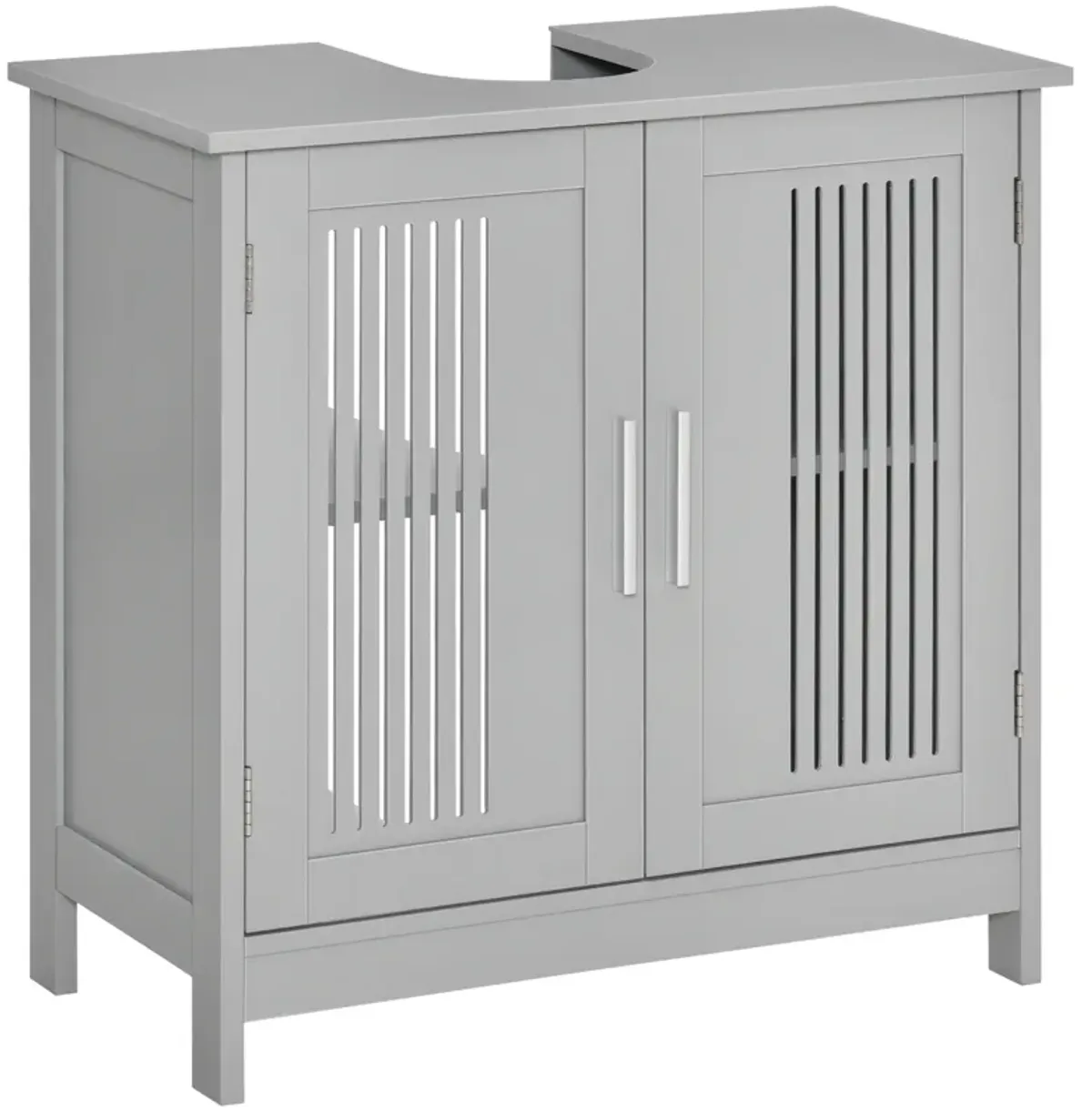 Bathroom Under Sink Cabinet Vanity Unit w/ Adjustable Storage Shelves, Grey