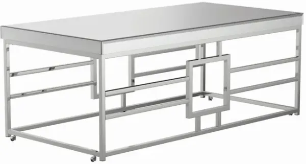 Dafina Geometric Frame Rectangular Coffee Table Chrome
