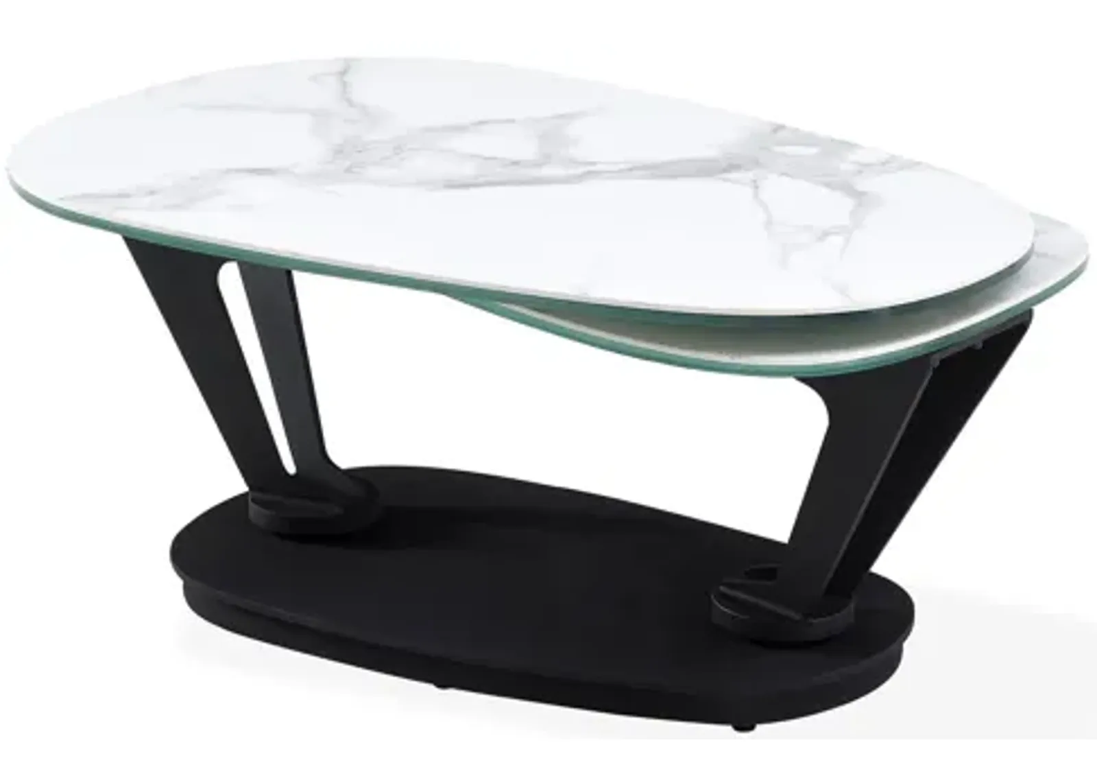 Motion coffee table with ceramic top