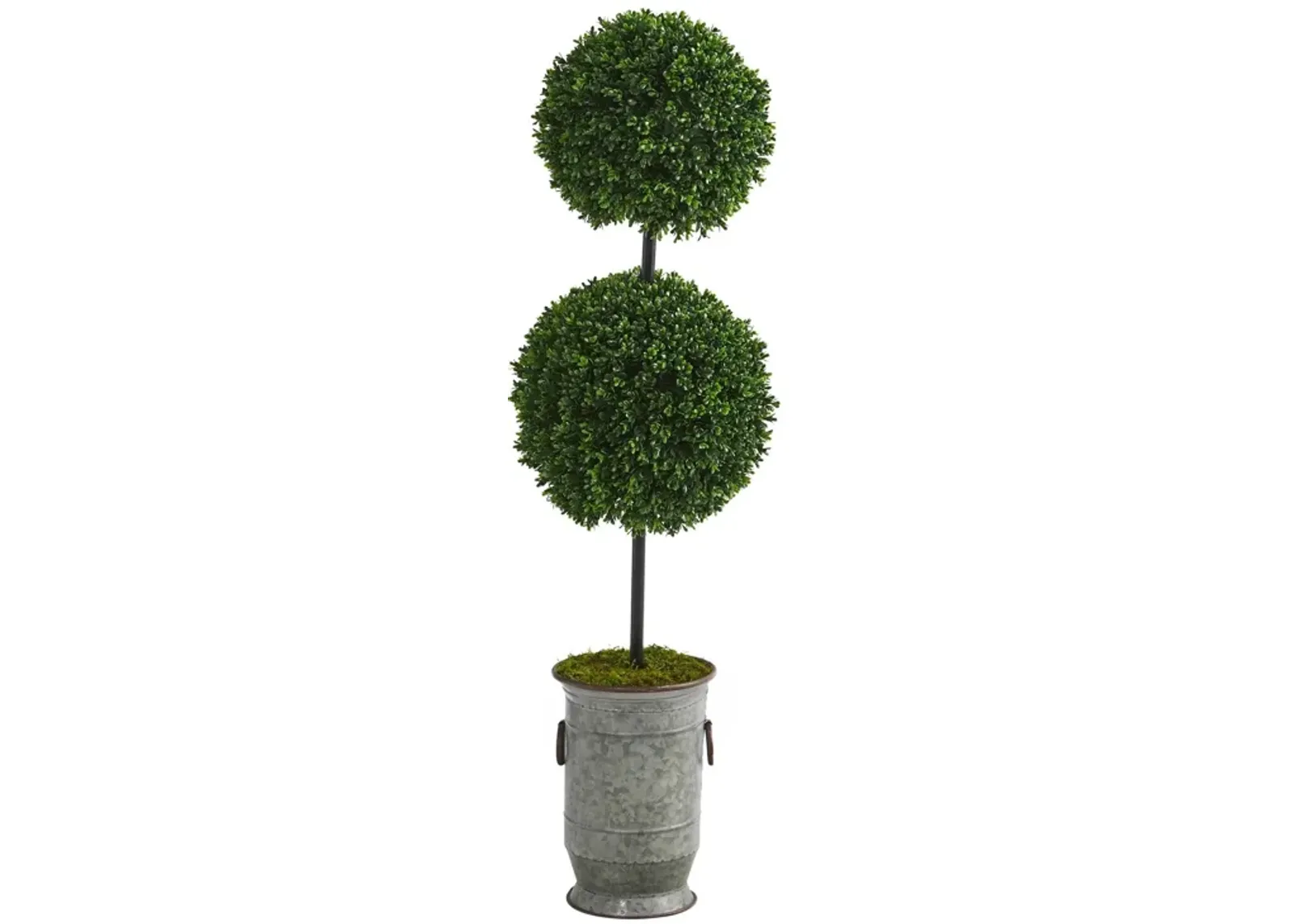 Nearly Natural 50-in Boxwood Tree in Planter UV Resistant (Indoor/Outdoor)