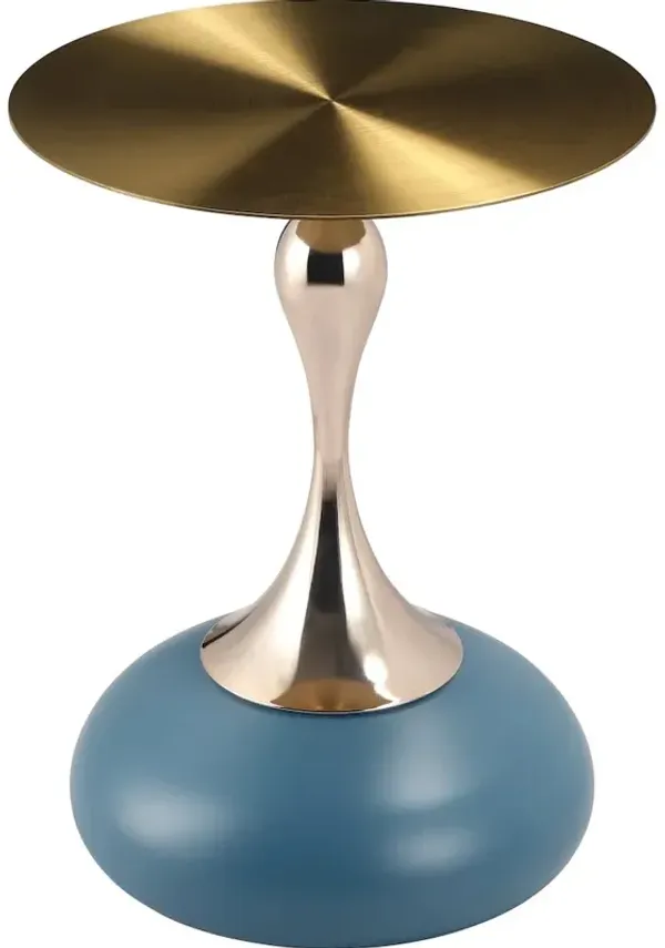 LeisureMod Savoy Collection Modern End Table In Blue