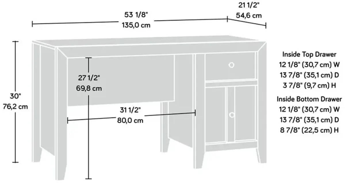 Sauder Dakota Pass Desk Coa