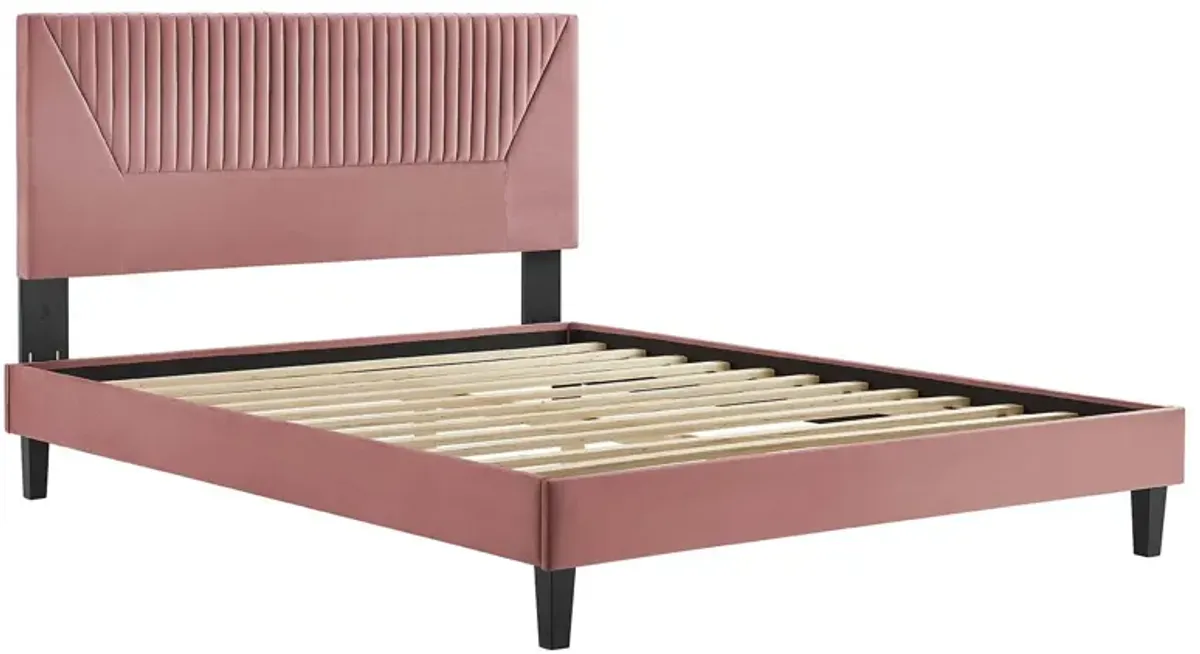 Modway - Yasmine Channel Tufted Performance Velvet King Platform Bed